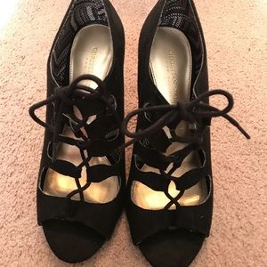 Black lace up heels